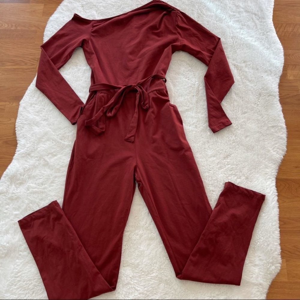 NWT little mistress rust‎ jumpsuit 2